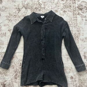 Black Button-Up Romper